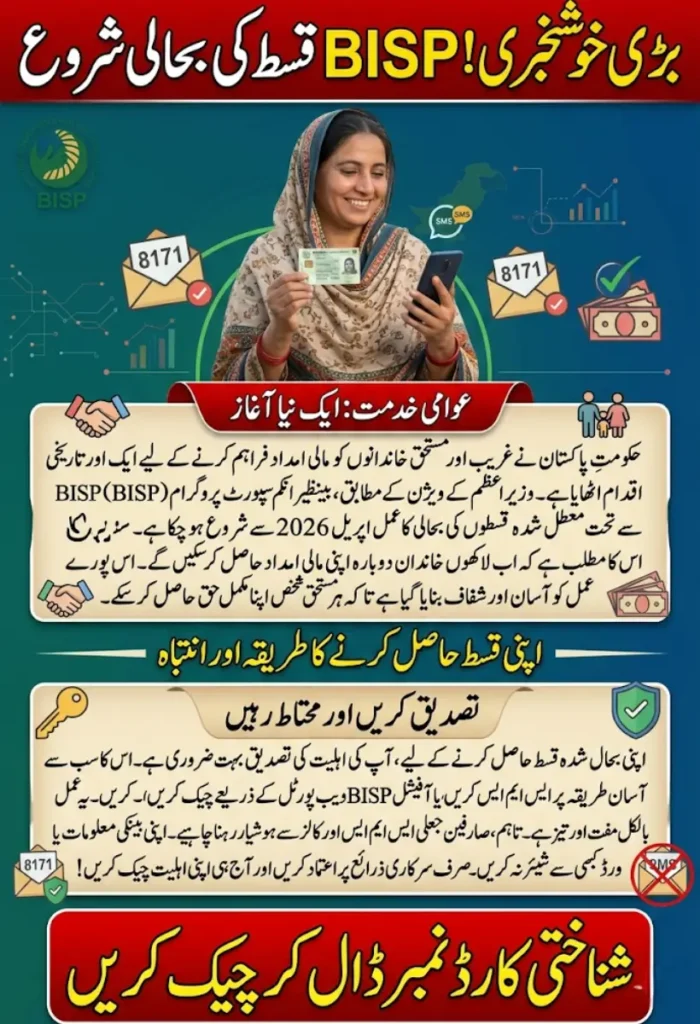 BISP 8171 April 2026: Installment Reactivation & Payment Guide 1 BISP 8171 April 2026 Installment Reactivation & Payment Guide